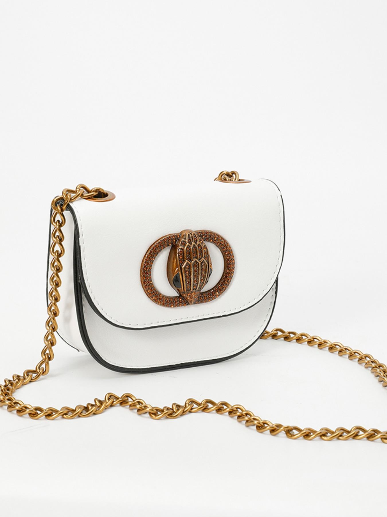 New Mini Diamond Saddle Bag for Women, Chic Chain Wallet, Fashionable Half Circle Crossbody Bag, Cute Portable Handbag for All Seasons