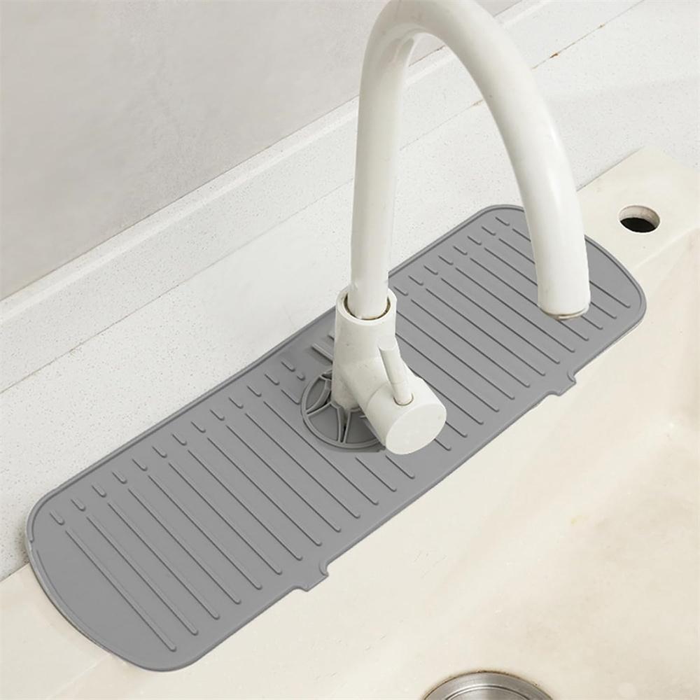 Silicone pad, silicone faucet water collection pad, kitchen sink anti-leakage drying pad, anti-slip drainage and splash-proof guard water collection pad, exquisite faucet kitchen accessories, household appliances, dishcloth holder