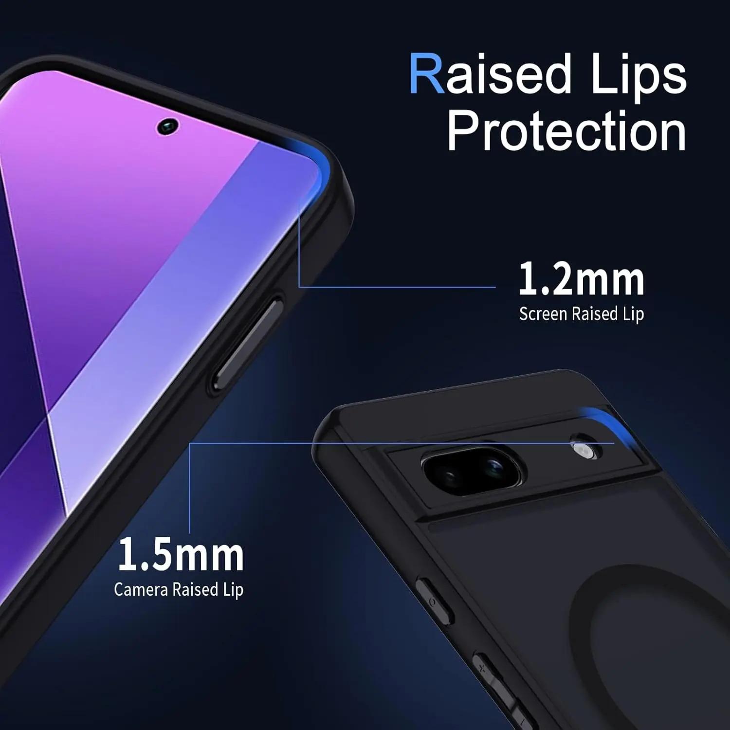 Case for Magsafe Magnetic Wireless Charge Translucent Matte Camera Protection Hard Case Cover For Google Pixel 6 9 8 7 Pro XL 8A 7A