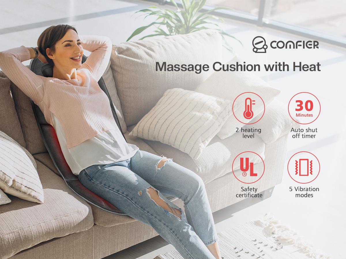 COMFIER Back Massager with Heat, App Control Vibration Massage Seat Cushion, 10 Motors & 3 Heat Levels Chair Massager Pad, Gifts for Mom,Dad Home Office Use COMFIER Back Massager with Heat, App Control Vibration Massage Seat Cushion, 10 Motors & 3 Heat Levels Chair Massager Pad, Gifts for Mom,Dad Home Office Use