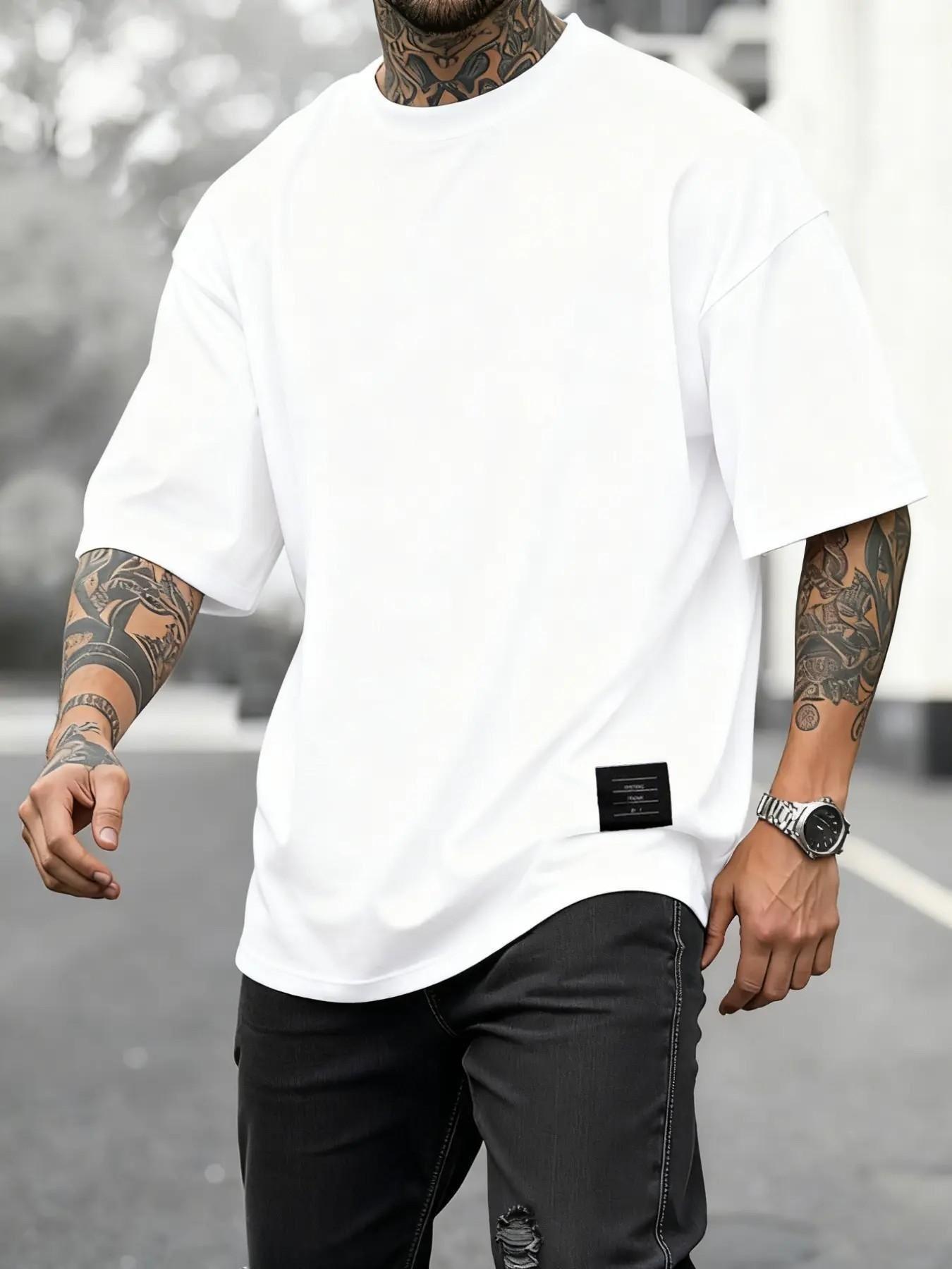 Men's Plus Size Round Neck Short Sleeve Shirt, Ultra Comfortable Everyday Wear, Casual Streetwear Oversized Style, Perfect for Daily Use Men's Plus Size Round Neck Short Sleeve Shirt, Ultra Comfortable Everyday Wear, Casual Streetwear Oversized Style, Perfect for Daily Use