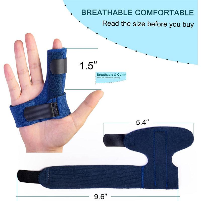 Right Hand Finger Brace Trigger Finger Splint for Arthritis - Pinky Finger, Index, Middle, Ring, Mallet, Stabilizer, Supports, Immobilizer Wrap Blue Healthcare