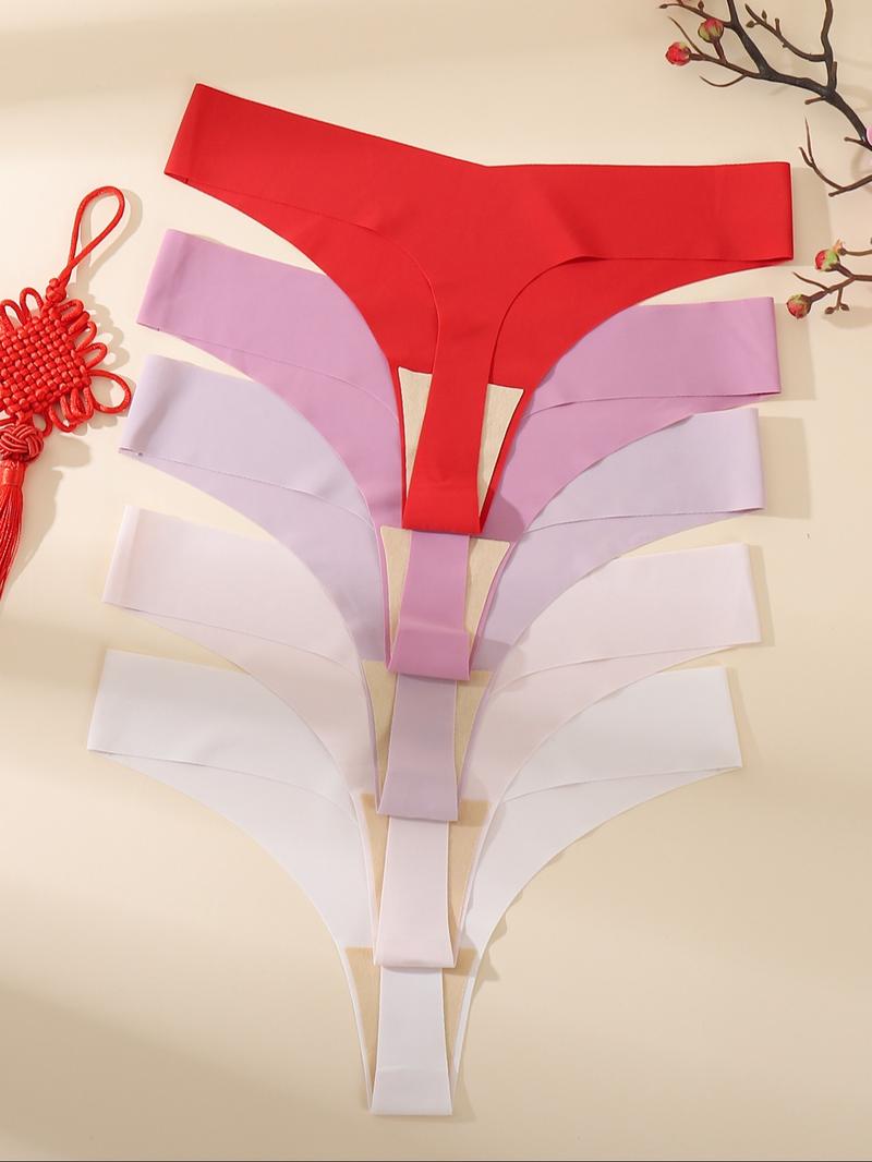 Women's Solid Color Thong, Soft Comfy Breathable Thong for Daily Wear, Women's Underwear for All Seasons, Soft Stylish Brief, Soft Stretch Briefs