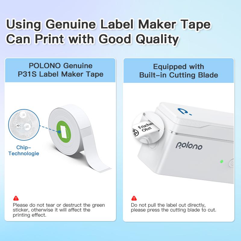 P31S Bluetooth Thermal Label Printer, Wireless Mini Sticker Printer with Tape,  Portable Thermal Printer For Study Notes, Barcode,Memos, Fillers, TikTokShopBlackFriday