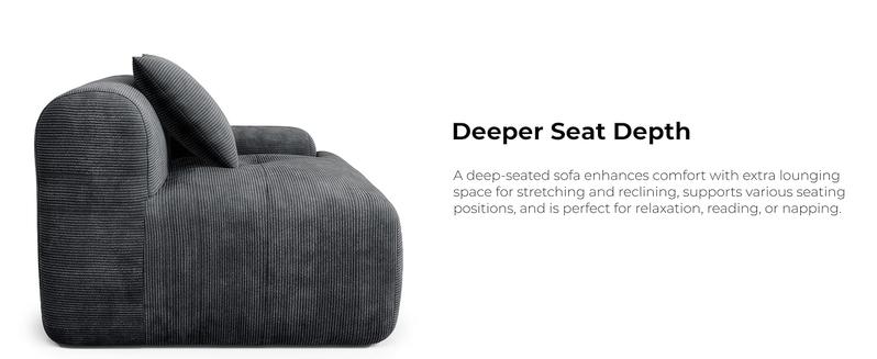 【2 Packages Shipping】LIKIMIO 118" Modern L-Shaped Modular Sectional Sofa for Living Room, Corduroy Upholstery Dark Grey, Oversized 3-Seater Couch with Deep Seat and Movable Ottoman – No Assembly 【2 Packages Shipping】LIKIMIO 118" Modern L-Shaped Modular Sectional Sofa for Living Room, Corduroy Upholstery Dark Grey, Oversized 3-Seater Couch with Deep Seat and Movable Ottoman – No Assembly