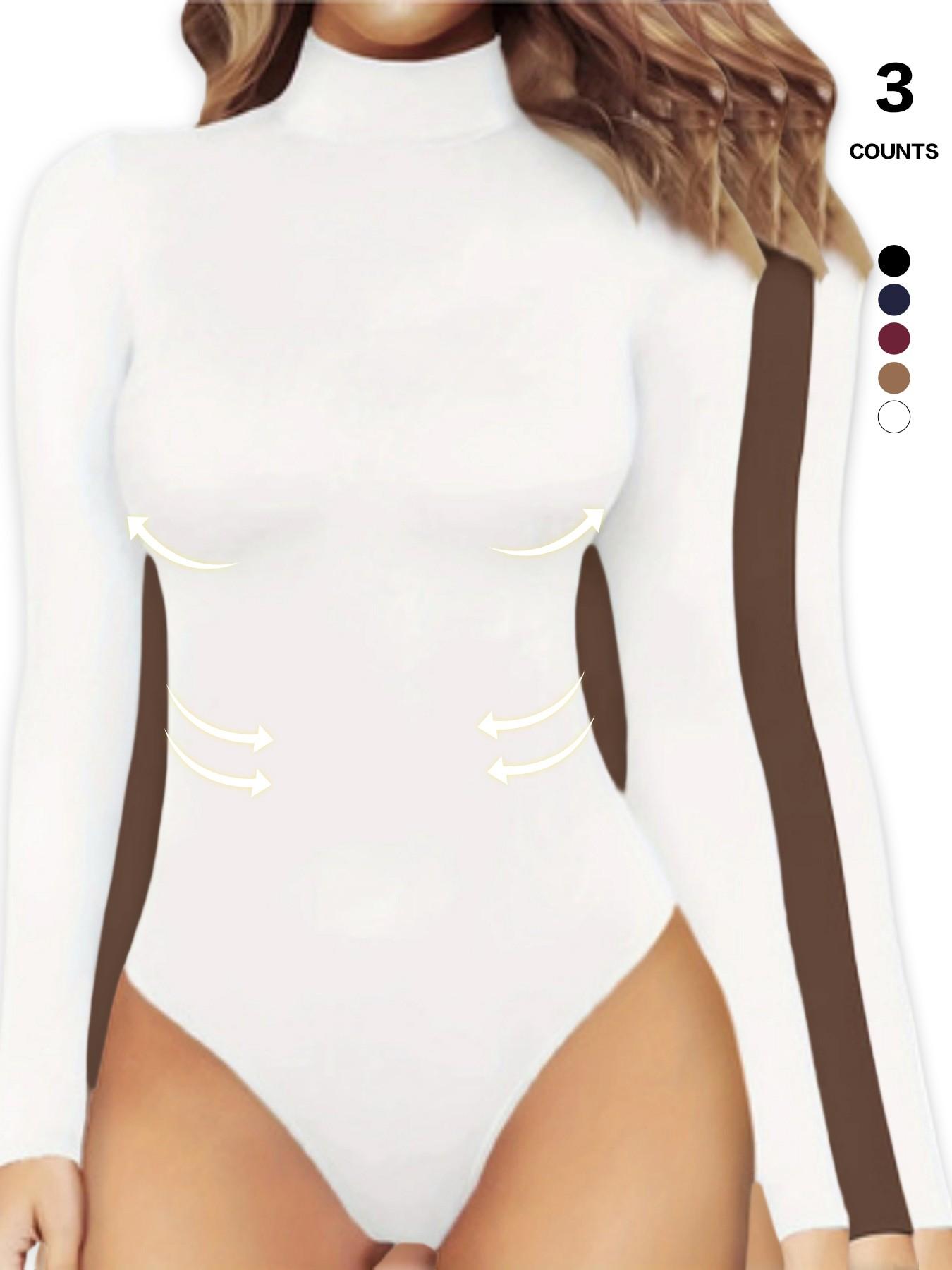 2026 Women's Long Sleeve Turtleneck Bodysuit, Thermal Compression Jumpsuit, Shapewear Base Layer Top, Slim-Fitting, All Seasons