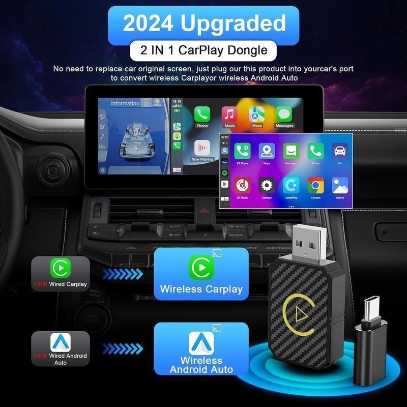 1 Box Carplay Android Auto Vehicle Accessory, Compatible with Various Vehicles, Essential Upgrade for Your Driving Experience, Must-Have Auto Tech Item