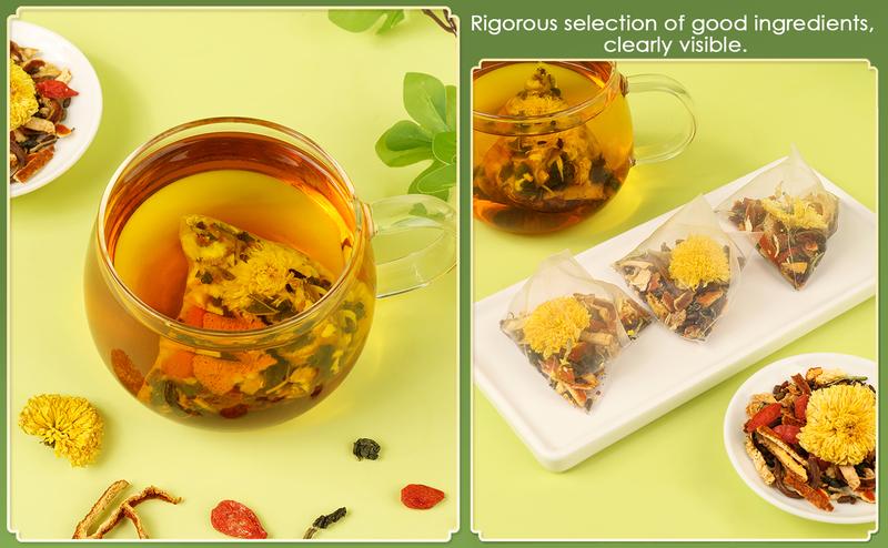 GOJI BERRY TEA 8 CHINESE HERBAL INGREDIENTS BLEND,DANDELION WOLFBERRY ORGANIC, CASSIA SEED, CHRYSANTHEMUM, HONEYSUCKLE, TEA LOOSE LEAF (3BOX(45BAGS))