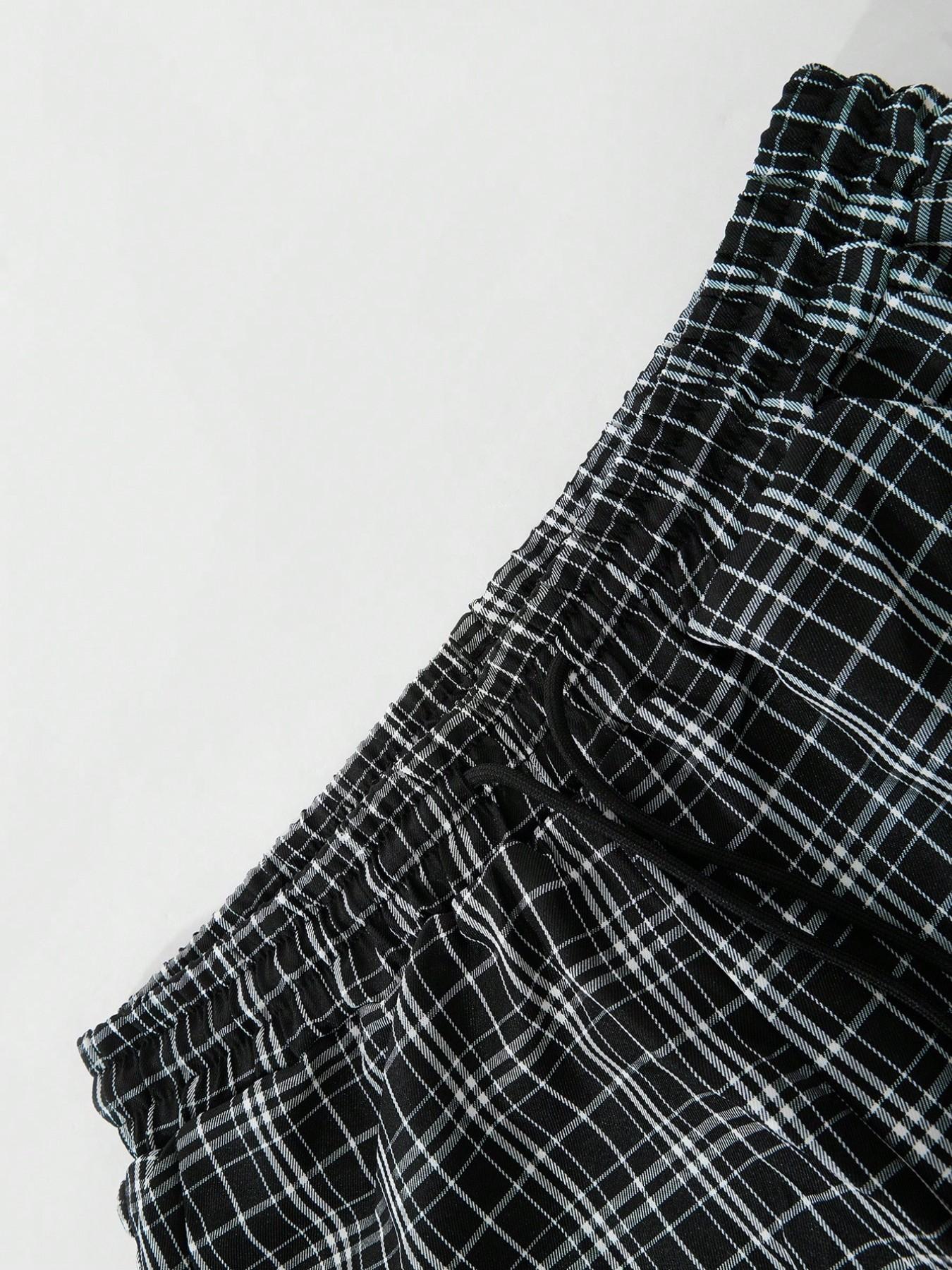 Men's Christian Two-Piece Set, Plaid Shirt + Shorts, Faith Lover Casual Streetwear, Jesus Saved, Religious Fashion