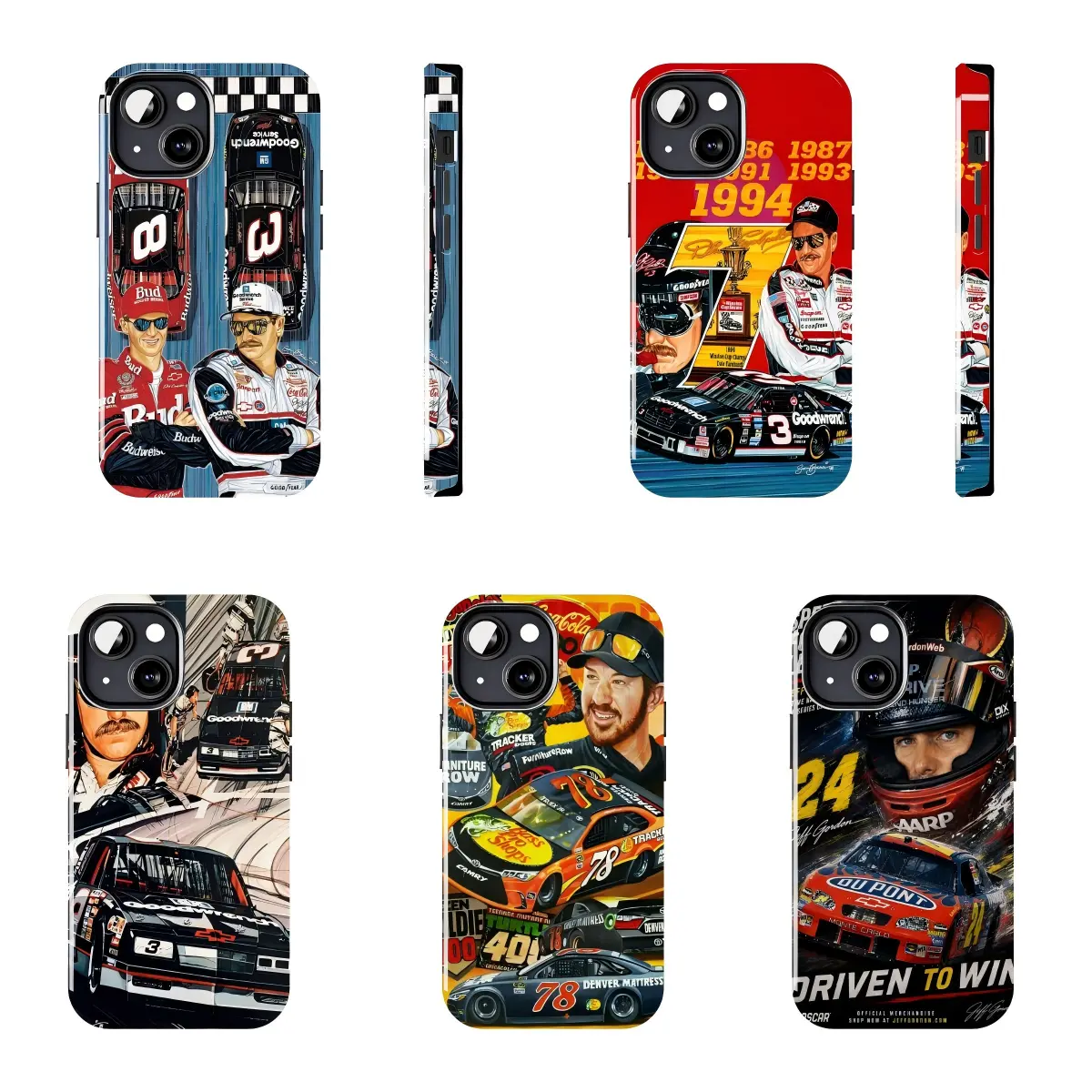 NASCAR Racing Phone Case, Vintage Stock Car Motorsport Design, Retro Race Car Driver Graphic Cover, Auto Racing Fan Gift, Compatible with iPhone 11–17 Pro Max/Plus series and Samsung Galaxy S23–S26 series.