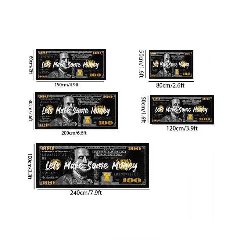 Dollar Bill Pattern Carpet, Soft Comfortable Rug, Home Decor Rugs, Bedroom Bedside Long Strip Mat, Creative Personalized Entrance Rug, Suitable for Living Room, Hallway, Kitchen, Balcony, Laundry Room