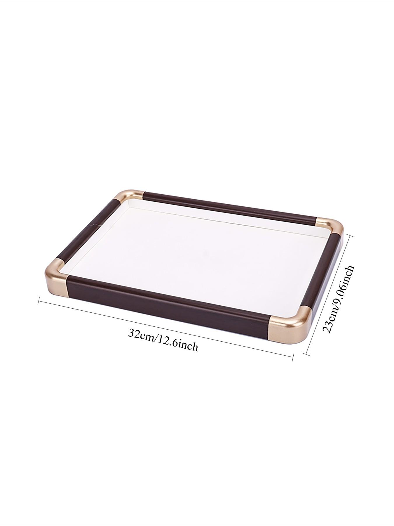 Vintage Walnut Color Jewelry Display Tray, Solid Wood Necklace and Bracelet Stand, Retro Accessory Showcase for Countertop