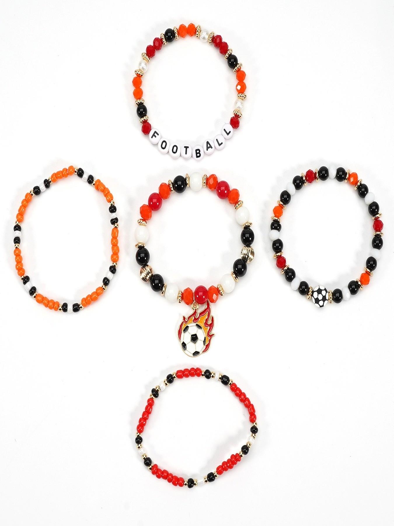 USA-Canada-Mexico World Cup Soccer Bracelet - Unisex Soccer Fan Bracelet with Soccer Shoe-Inspired Beads