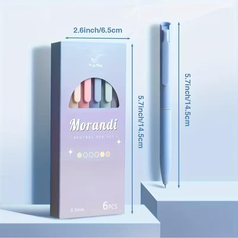 6/12/24pcs Morandi-coloured ballpoint pens with 0.5mm fine tips, Pen Set, ideal for note-taking and writing. Perfect office and study supplies, birthday presents, Christmas, Halloween, New Year gifts, and presents for friends! Easter gifts.