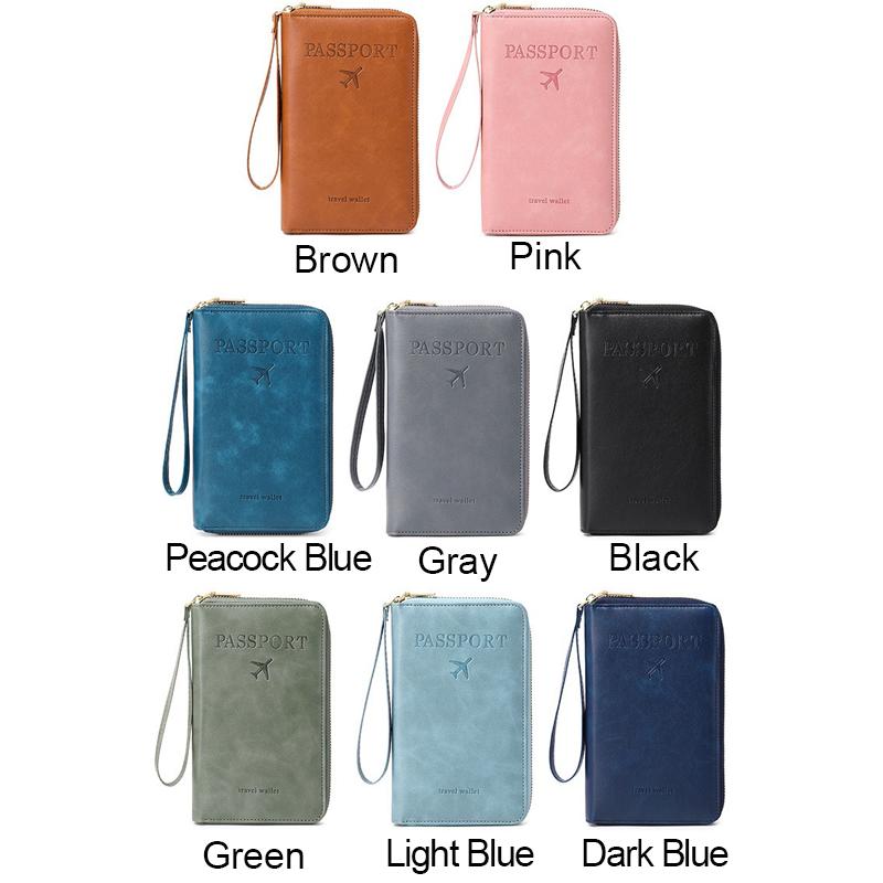 Summer Simple Plain Passport Cases, Gifts for Girlfriend, Multi-functional Zipper Travel Card Holder, RFID Blocking Card Holder, Travel or Business Trip Air ticket storage Document ,Fashion Wallet Travel Accessories 2025, Earthtone Fall Freshness,