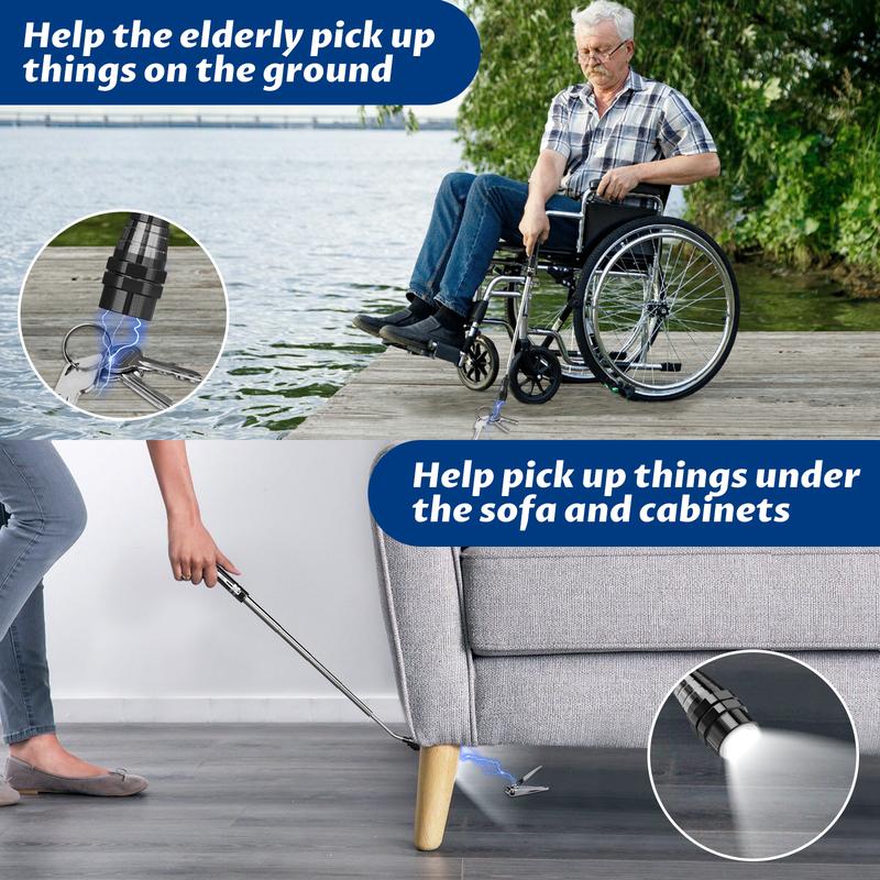 【HolidayHaul】Extendable and Flexible Magnetic Flashlight, Pickup Tool with 3 LED Light, 360° Degree Flexible Neck, Extendable Neck up to 22 Inches, Gift for Engineers, Mechanics, Father