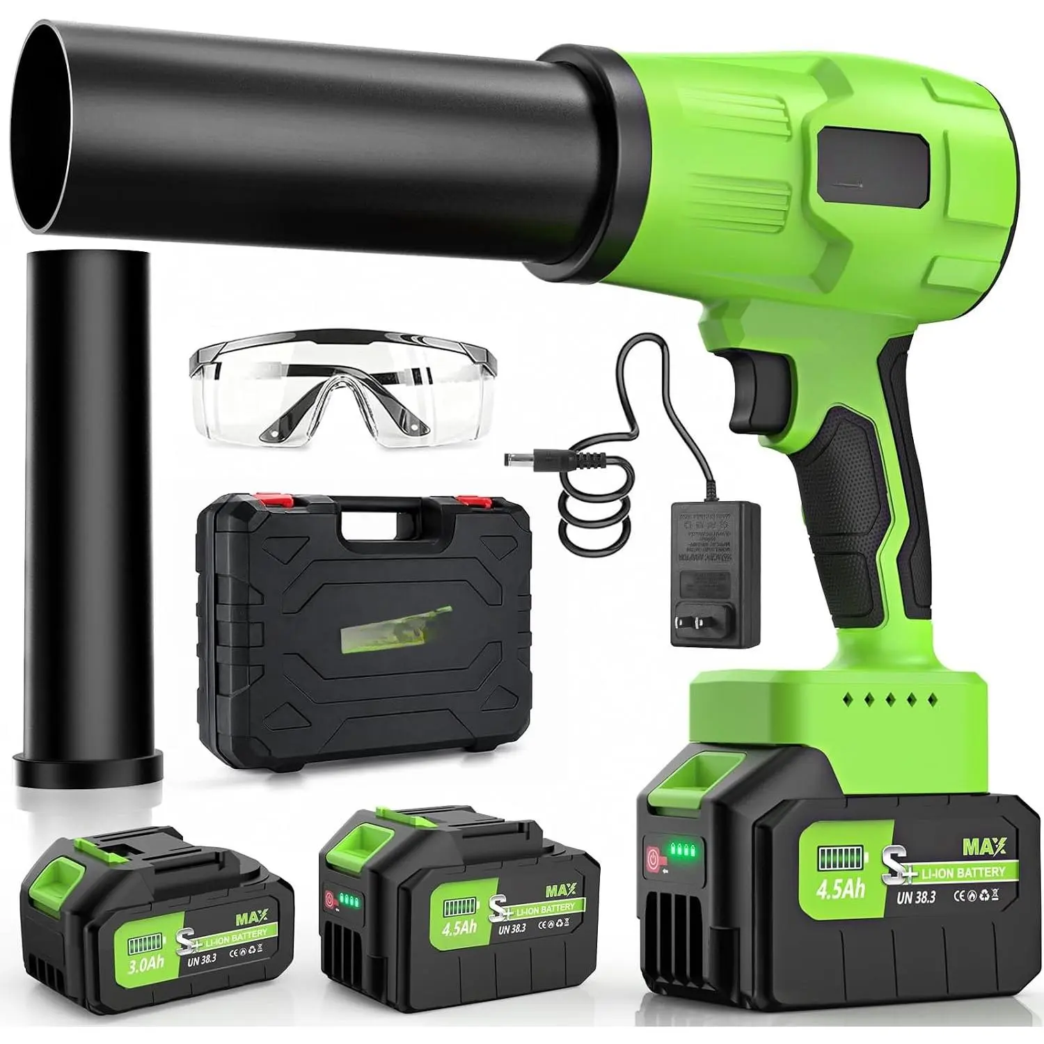 Brushless Leaf Blower Cordless with 2  and Charger (Green)