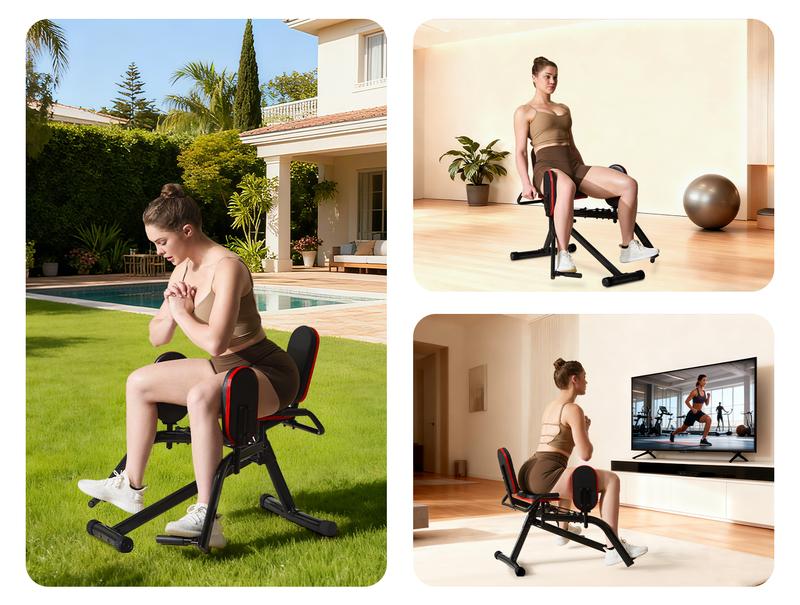 HXD-ERGO Hip Abductor Machine for Home Gym, 4-Level Glute Machine & Thigh Workout Equipment, Booty Builder with Plush Padding, Compact Leg Exercise Euipment for Women & Men