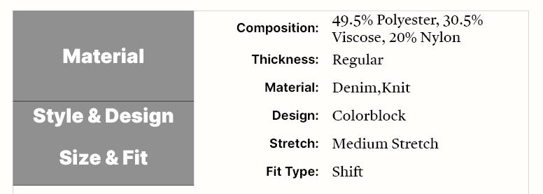 Denim Panel Ribbed Lapel Sweater