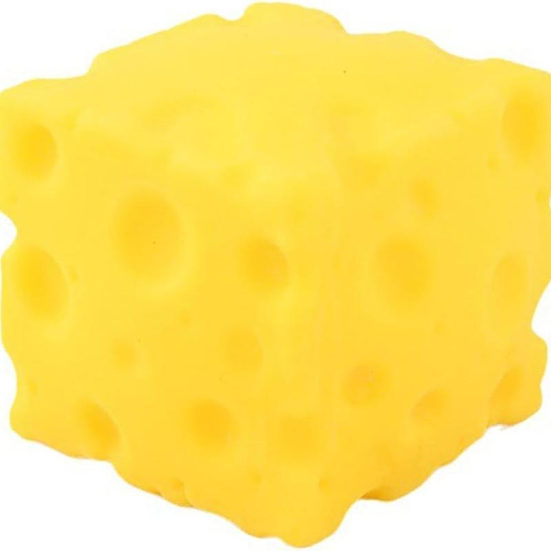 Yellow Cheese Squashy, Soft Novelty Squeeze Toy, Rebounding Sensory Toy Helps Relax & Focus, Sensory Cheese for Kids & Adults, TPR Material Food Theme Cheese Cubes Stress Balls for Adults