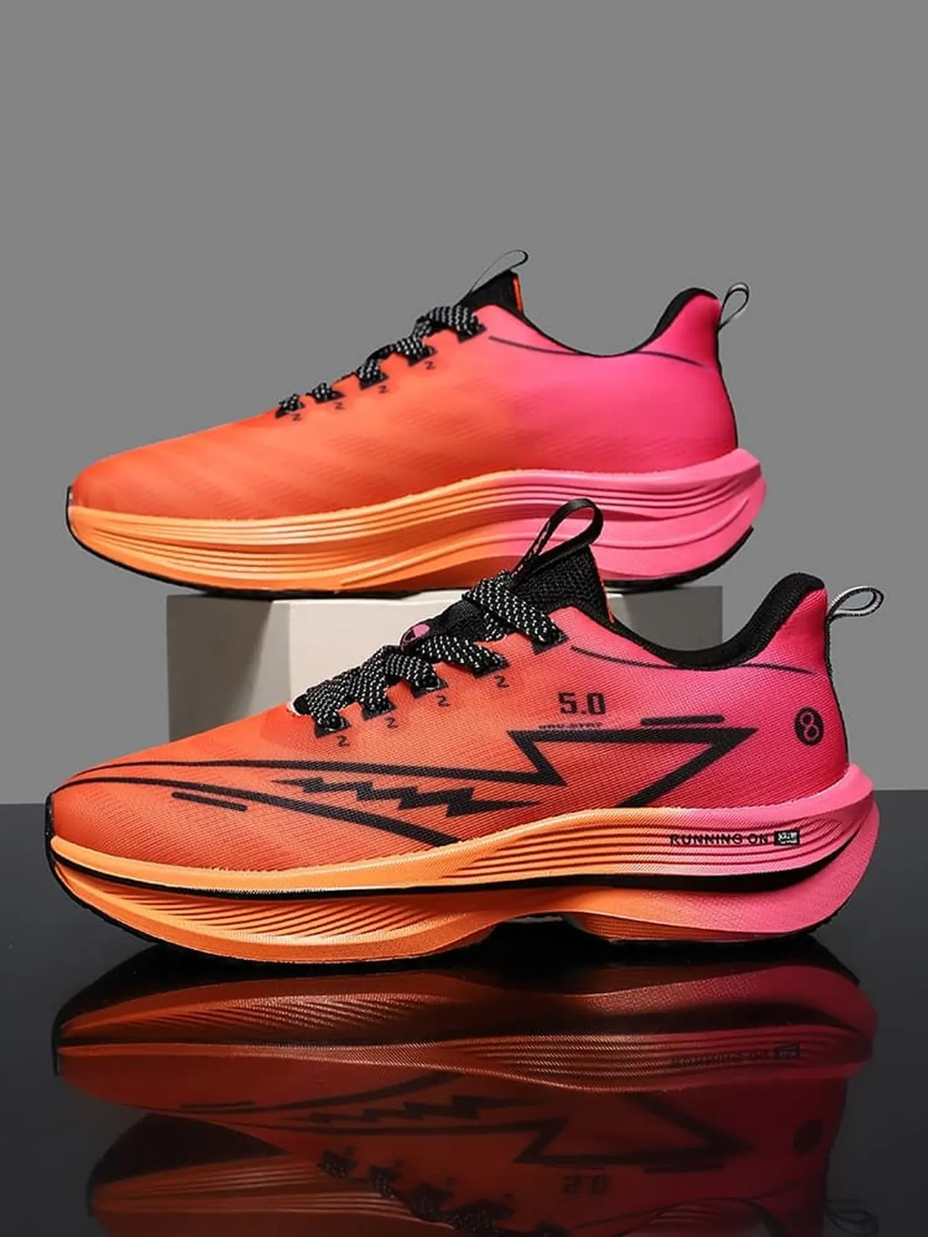 Men Women Long Run Fitness Marathon Running Shoes Racing Style High Rebound Torsion Resistant Woven Mesh For Daily Sports Outfit