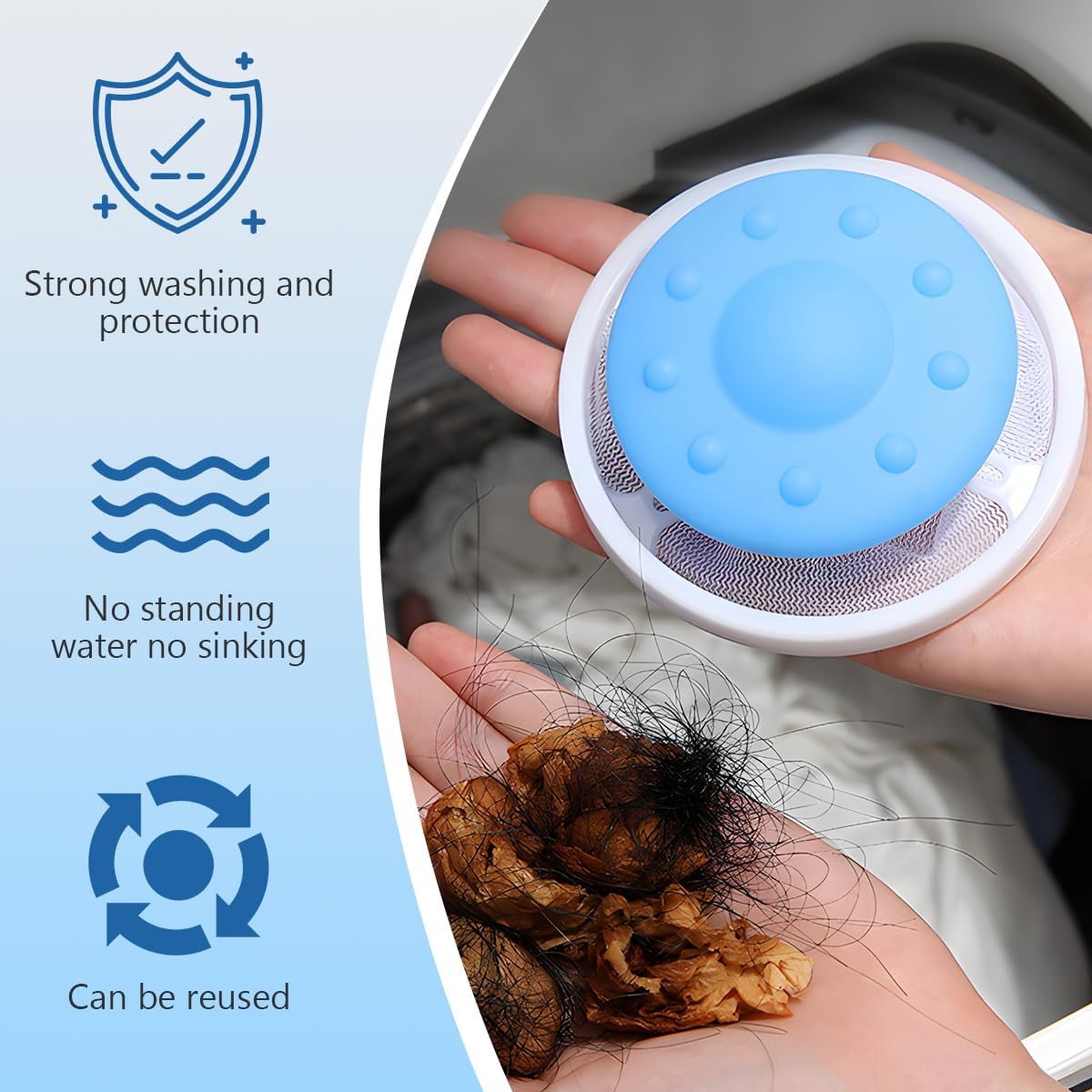 Lint Collector for Washing Machine, 3/6 Pcs Lint Net Set, Pet Hair Remover, Reusable Home Hair Filter, Floating Lint Bag, Washer Cleaner