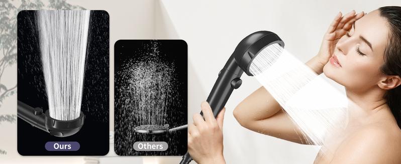 Sink Hose Attachment for Faucet with 5 Adapters, Tub Faucet Sprayer Attachment, 3 Spray Modes Shower Head with ON/OFF Button, Filtered Shower Sprayer Attachment for Tub Faucet