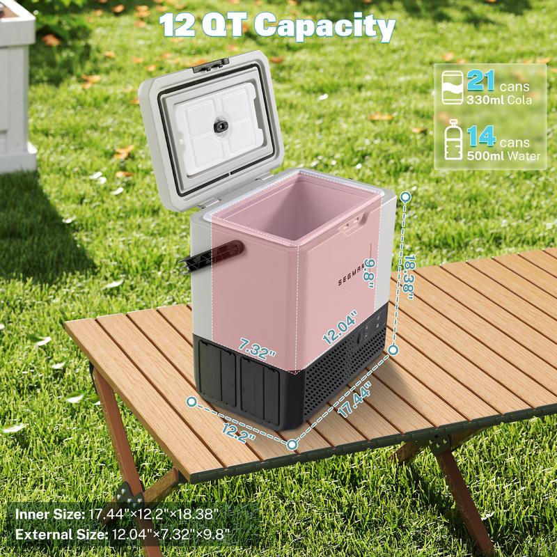 Compressor Electric Cooler with APP Control, Car Fridge -4℉~68℉, Portable Refrigerator 12/24V DC & 110-240V AC for Truck, Jeep, SUV, Van, Boat, Camping, Road Trip, Outdoor Travel