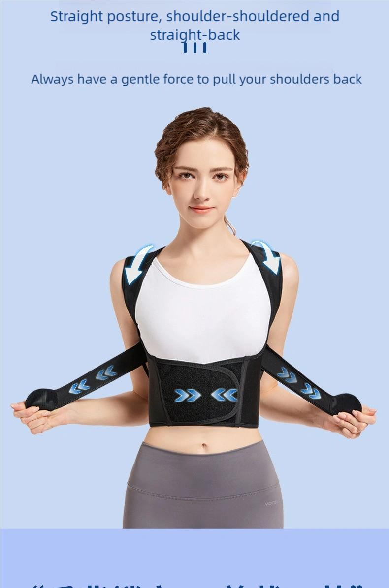 Spine Alignment Anti Hunchback Brace Adjustable Posture Corrector Back Neck Pain Relief Upper Back Support Comfortable Ergonomic Design for Office Work Computer Desk Study Posture Trainer