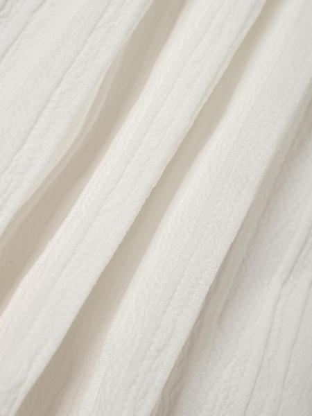 Women'S Casual White Pleated Maxi Skirt with Tie Waist - Loose, Flowy Design for Spring and Summer, Spring Casual Wear | Pleated Skirt | Wide Leg Skirt