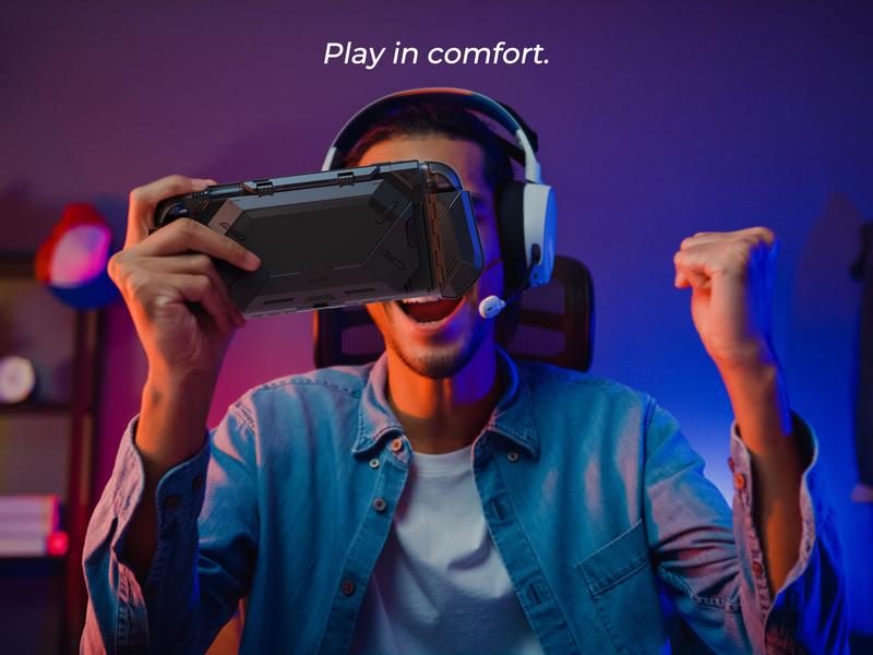 i-Blason Dockable Protective Case for Nintendo Switch 2 (2025) - Foldable JoyCon Holder, Game Card Storage, Ergonomic Uni-Body Grip with Flip Stand & Bumper Cover Portable Controller Accessories