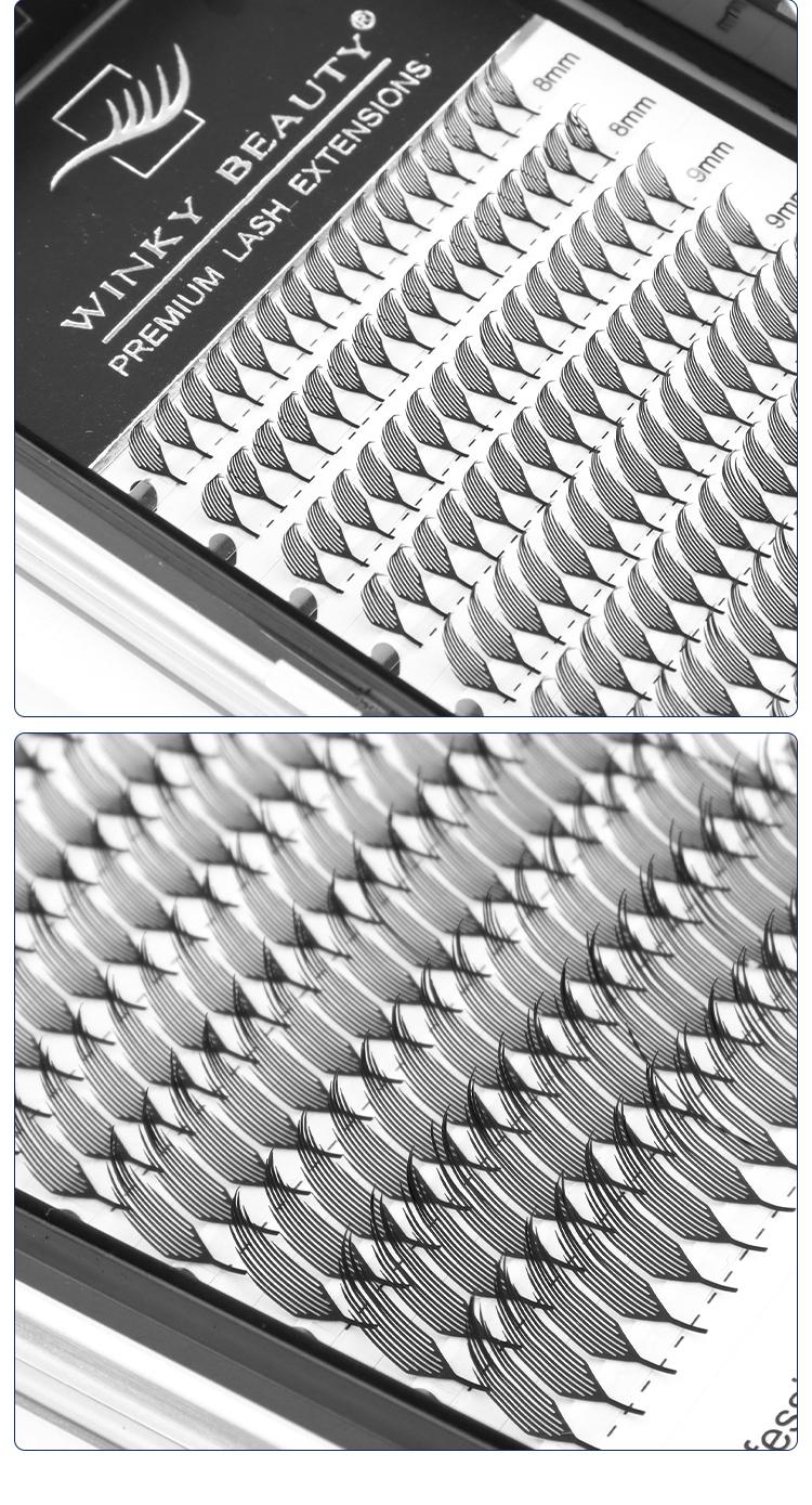 Winky Beauty Elf Spire False Lashes 8-13mm Mixed Natural Doll Style, Professional Eyelash Extension Supplies, 0.07mm Thickness