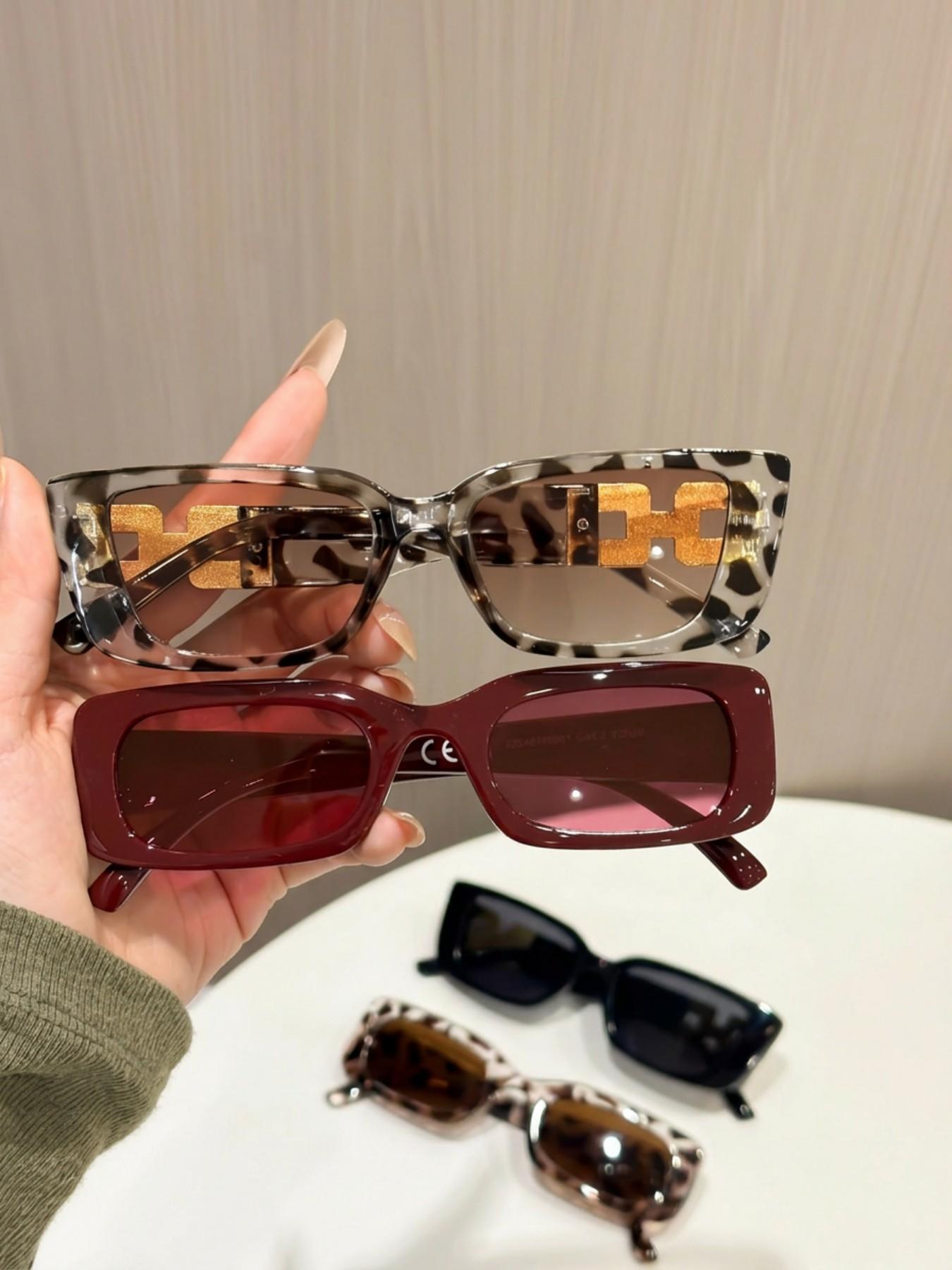 Elegant Women's Small Frame Sunglasses Set, Millennial Style, Perfect for Daily Outing and Vacation, 4 Pairs Included