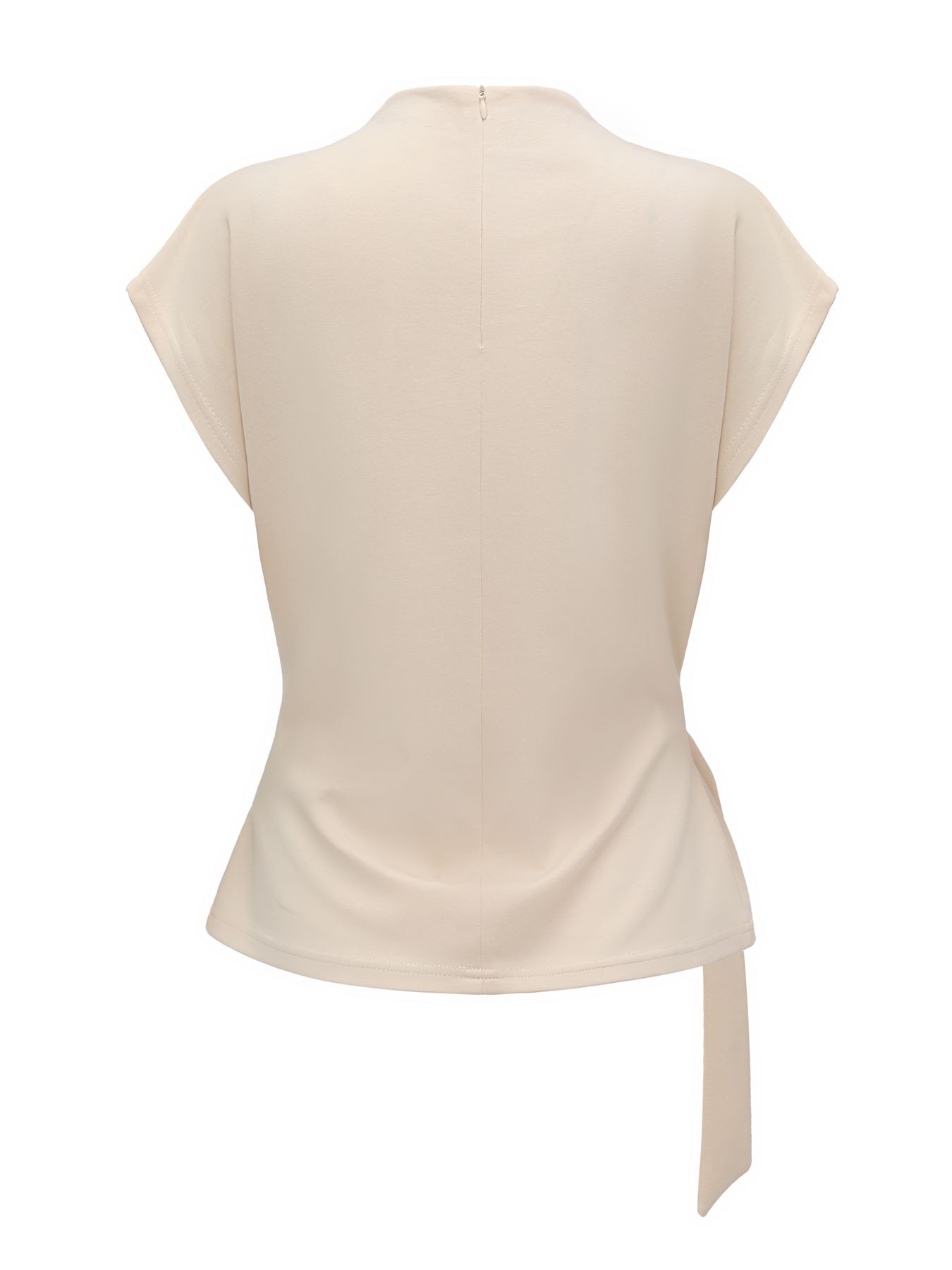 Women's Summer Casual Batwing Short Sleeve Blouse, Half High Neck Adjustable Button Up Top, Fitted Plain Business Office Shirt