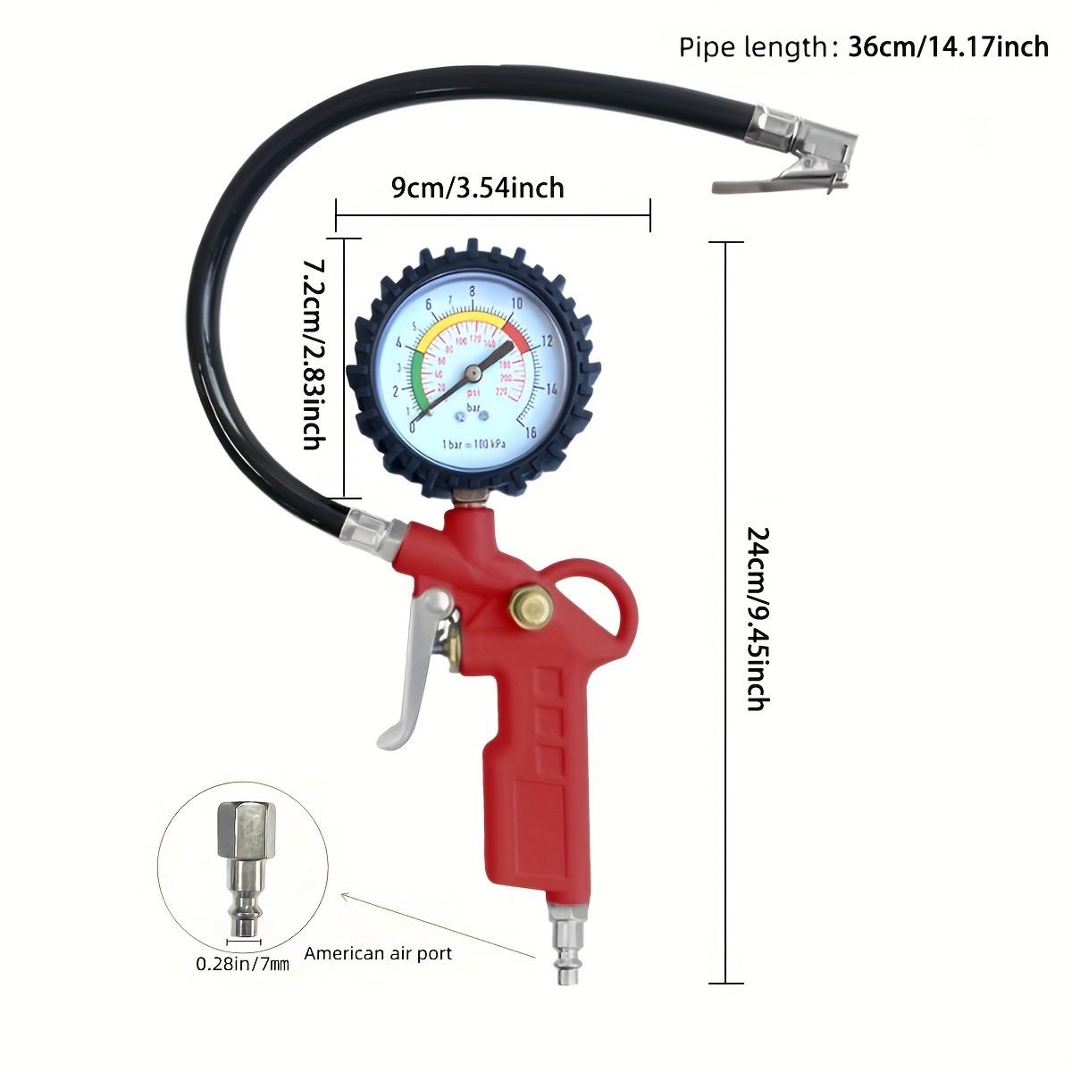 High Precision Tire Pressure Gauge, 250psi Dual Dial, Essential Car Maintenance Tool for Car Owners and Cyclists, Must-Have Device, Air Pressure Gauge for Tires