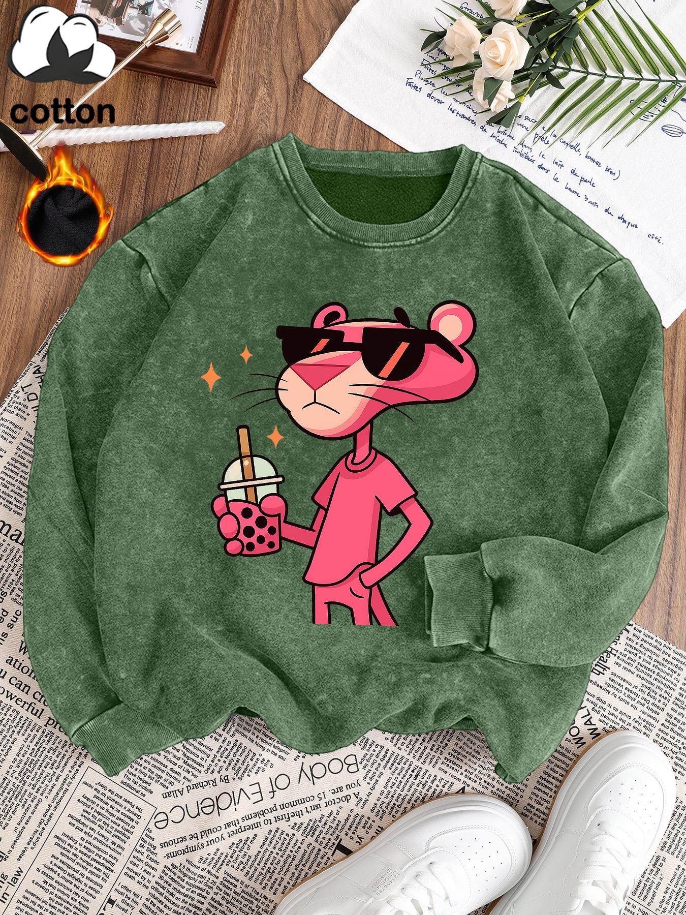 Women's Casual Vintage Wash Cotton Pullover Sweatshirt, Round Neck Long Sleeve Fleece Lined Hoodie for Fall Winter Fashion