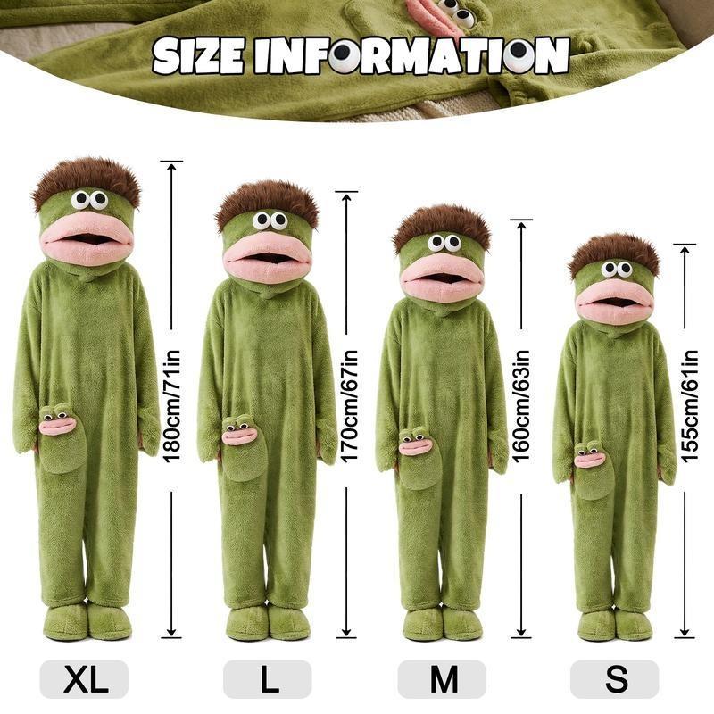 Cozy Hooded Flannel One-Piece Pajamas, Loose Fit Loungewear for Men and Women, Comfortable Sleepwear, Soft and Warm