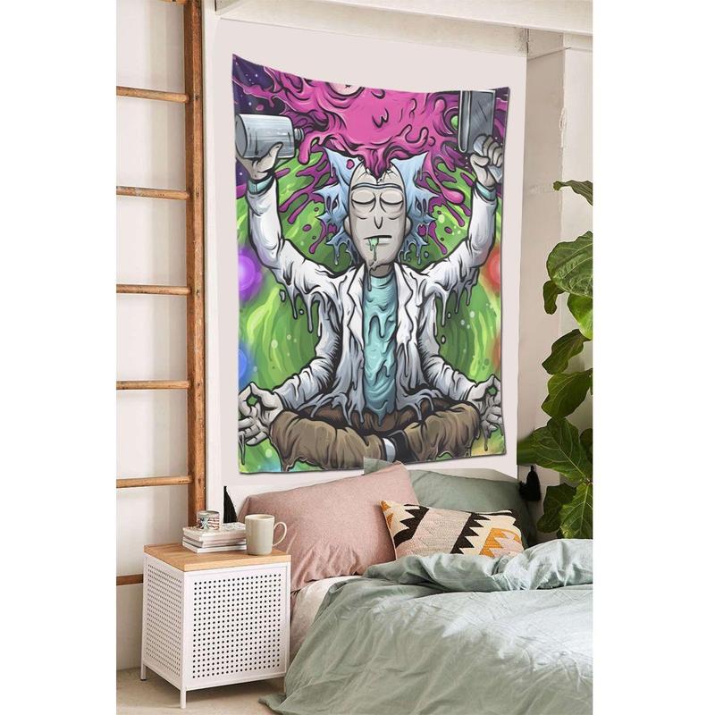 Cartoon Rick and Morty room dormitory decoration wall hanging tapestry living room bedroom wall art 40x60 inches