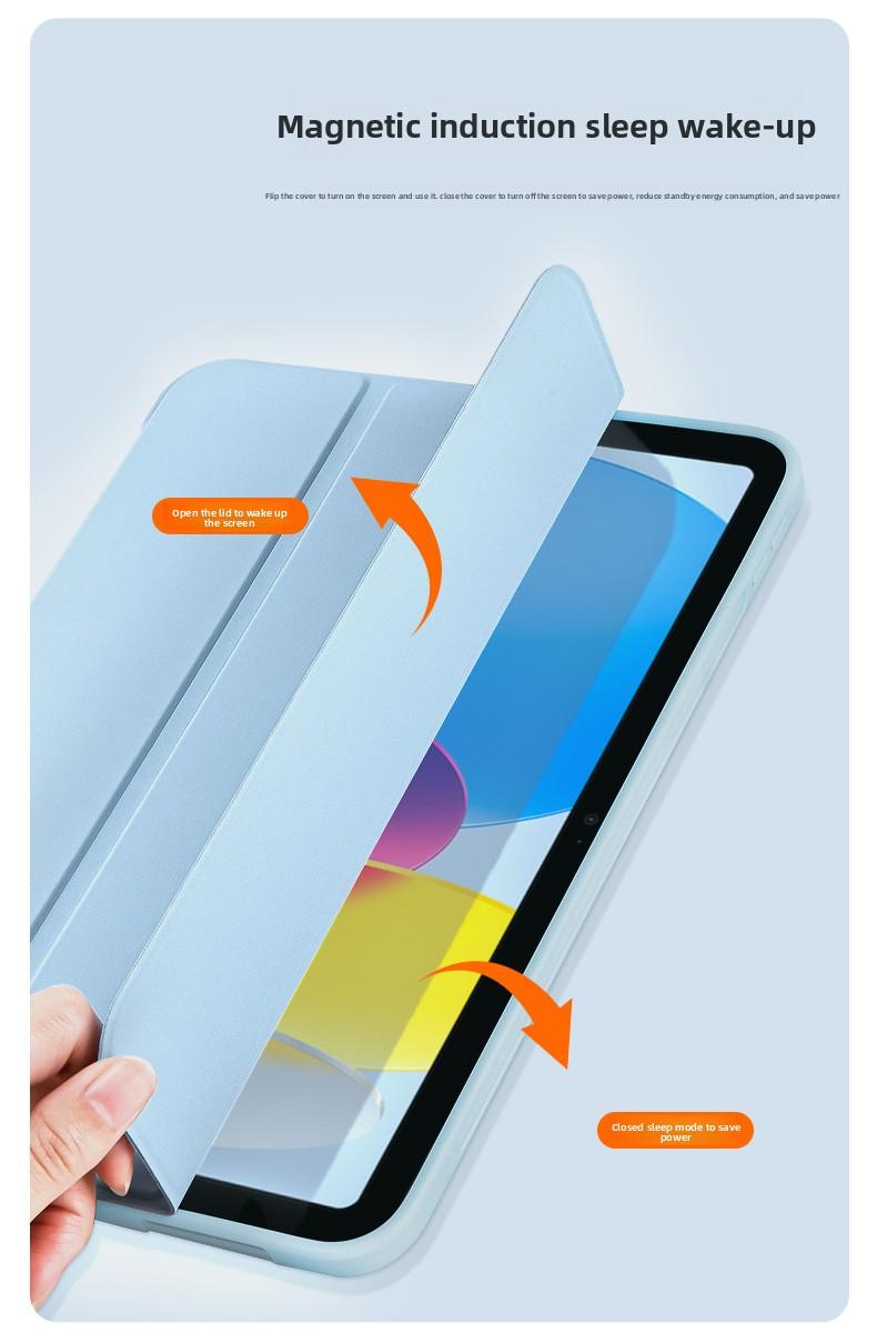 Shockproof Soft TPU iPad Case for iPad 11", iPad 10th Gen 10.9", iPad 9th Gen 10.2", Smart Tri-Fold Folio Cover with Stand, Auto Wake/Sleep Protective Shell for Apple iPad 2023 Models