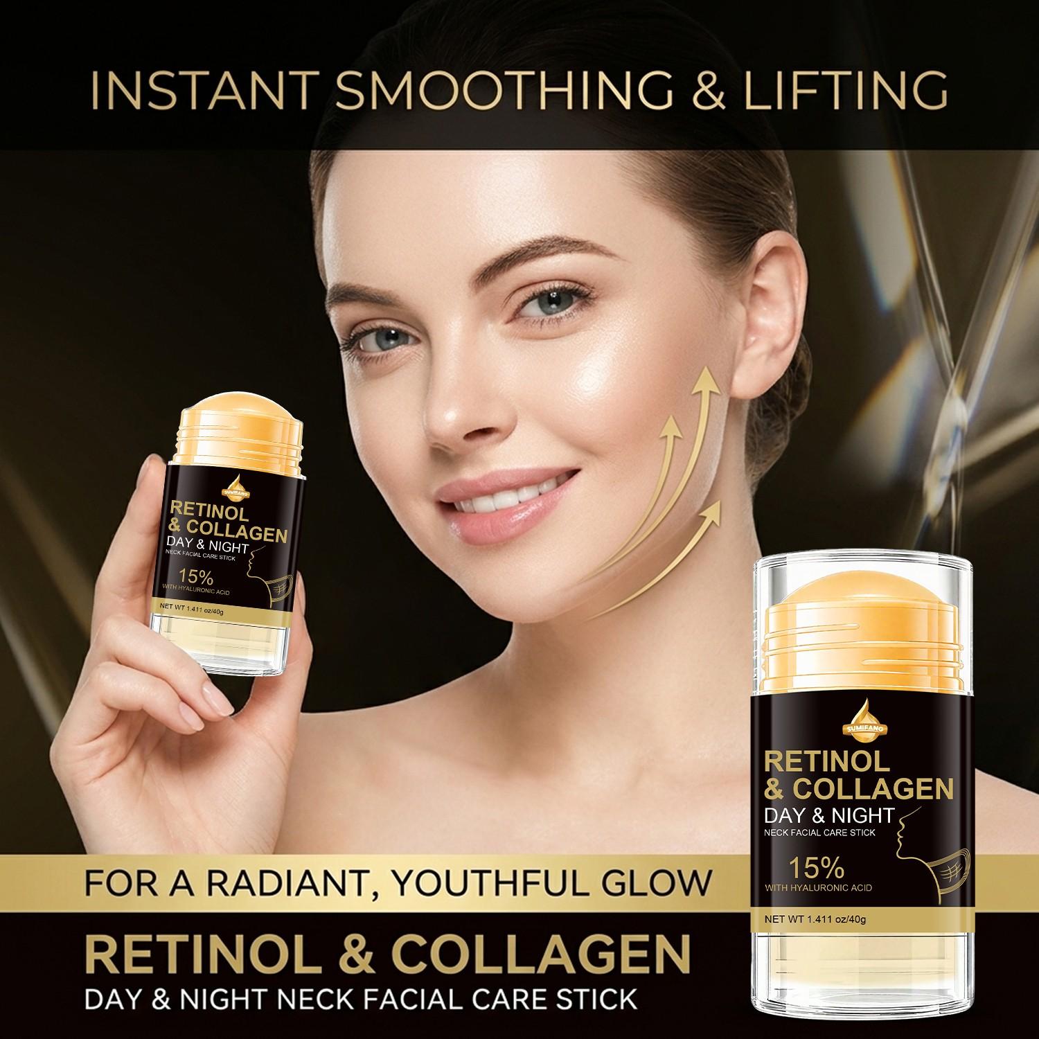 SUMIFANG Retinol Neck & Face Care Stick 40g | Retinol + Hyaluronic Acid + Collagen | Visibly Reduces Neck Lines & Firms the Jawline | Targets Neck & Face | Ideal for Visible Neck Lines / "Tech Neck" | Suitable for All Skin Types | Neck Firming Stick