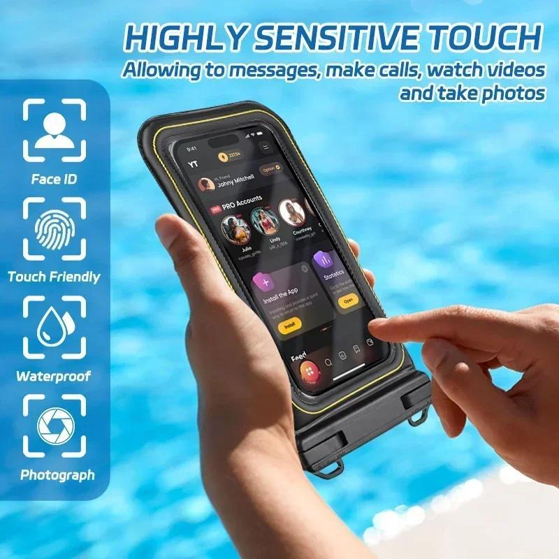 2  PCS Upgrade Sponge Waterproof Phone Bag Universal Crossbody Travel Organizer Bag Swimming Surfing Storage Pouch For iPhone Samsung Xiaomi Google