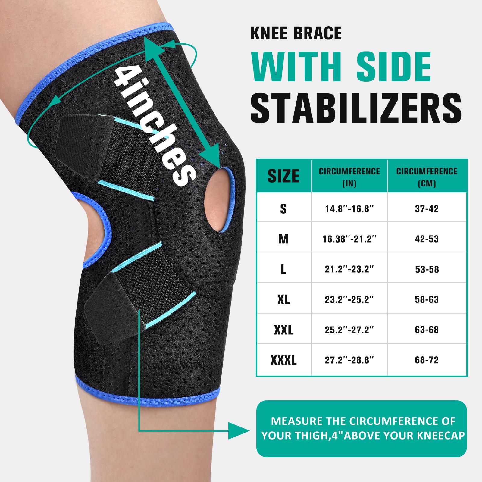 Enhanced Knee Support Capable of 60 Pounds Adjustable Knee Brace for Running, Gym & Daily Training,2 Built-in Metal Stabilizers Inside Enhanced Knee Support Capable of 60 Pounds Adjustable Knee Brace for Running, Gym & Daily Training,2 Built-in Metal Stabilizers Inside