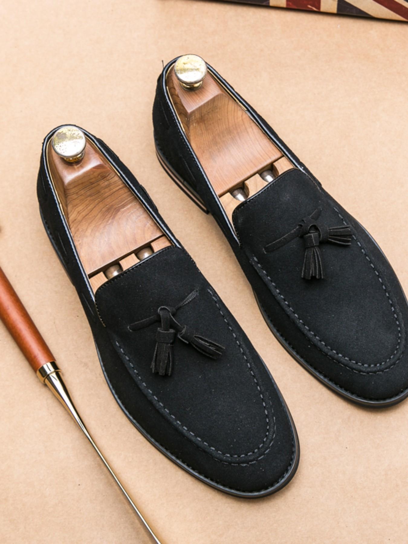 Men's Suede Lurex Loafers, Slip-On Casual Business Formal Shoes, Daily Wear Versatile Footwear, Comfortable and Stylish Design, Rubber