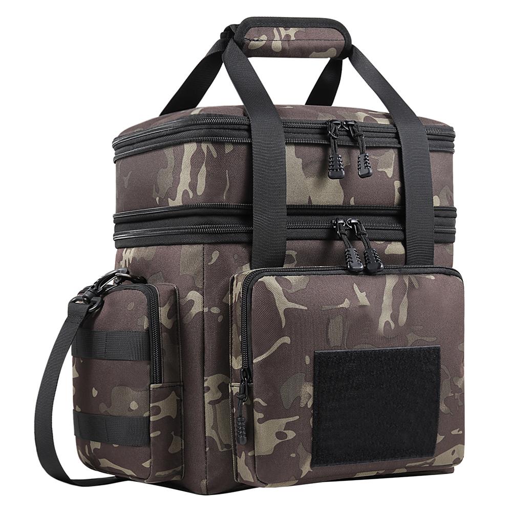 Double Layer Insulated Lunch Bag for Work School Picnics Beach Lunch Boxes Reusable Portable with Side Pockets One Shoulder Waterproof Leakproof Camo Lunch Box
