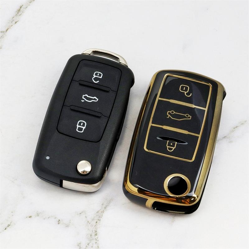 Car Key Case, Car Key Protector, Key Fob Cover, Car Key Holder, Car Interior Accessory for Volkswagen VW Magotan Golf 4 3 5 6 MK6 Passat B5 B6 B8 B7 Touran Bora Tiguan for Jetta Lavida Skoda Octavia