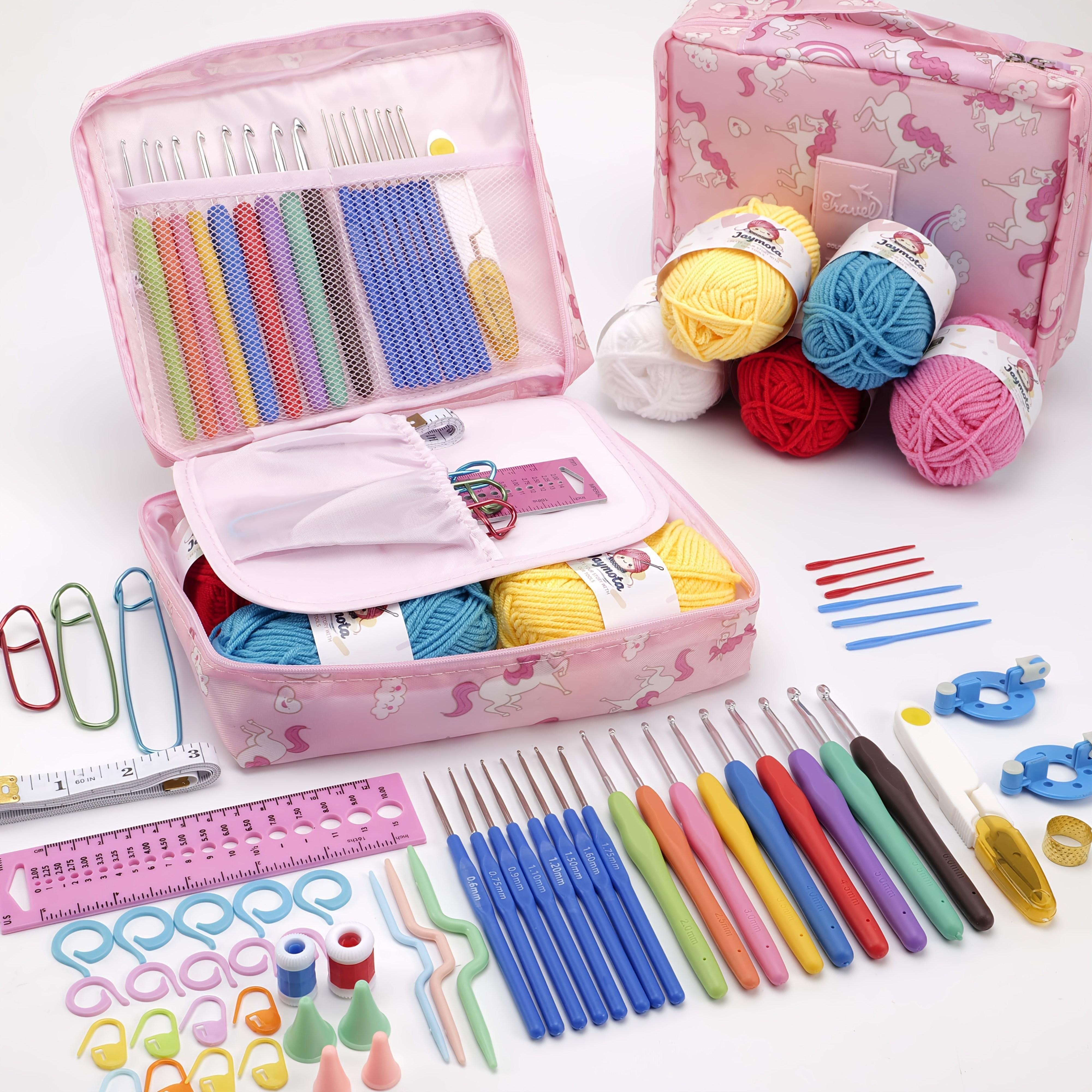 Complete 67-piece crochet kit for beginners and adults, all-in-one knitting supplies with yarn, ergonomic needles (2–6 mm), step-by-step guide and video tutorials | Perfect DIY floral craft gift for women and teens, Customized Craft