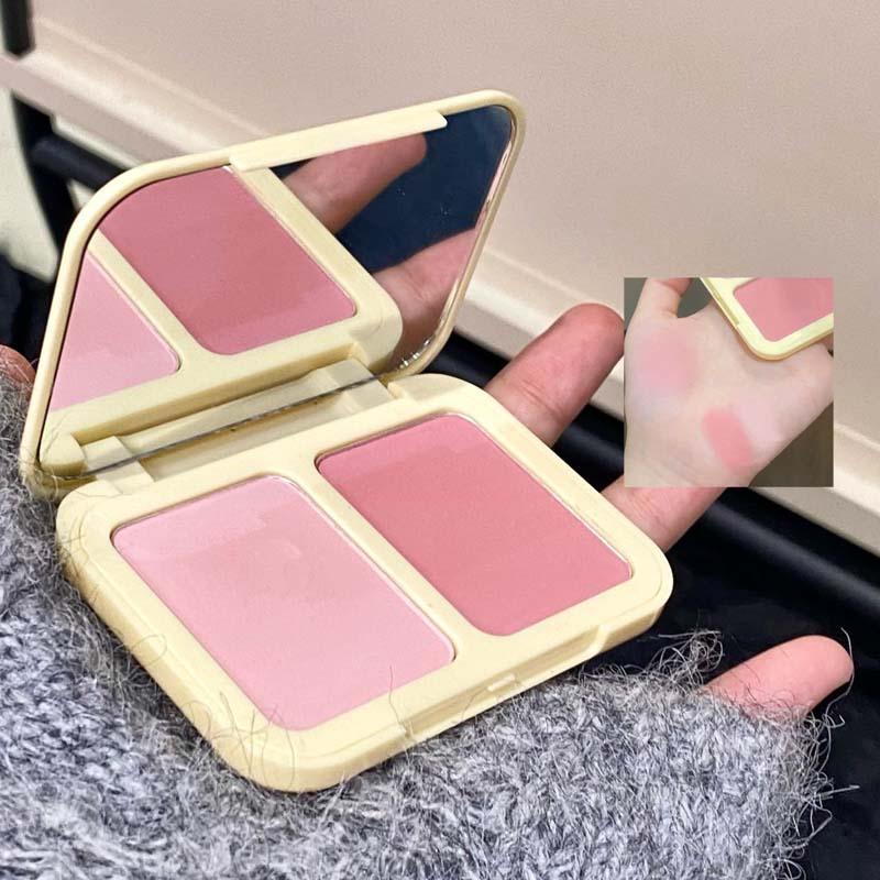 ✨ 2-in-1 Blush Palette with Mirror 🪞 Cheek Makeup Duo Dual Color Cheek & Eyeshadow｜Lightweight Natural Look & Long-Lasting Matte Blur Effect 🕑 Natural Flush for All Skin Tones 🌸 Perfect Christmas Gift & Unisex Makeup Must-Have！
