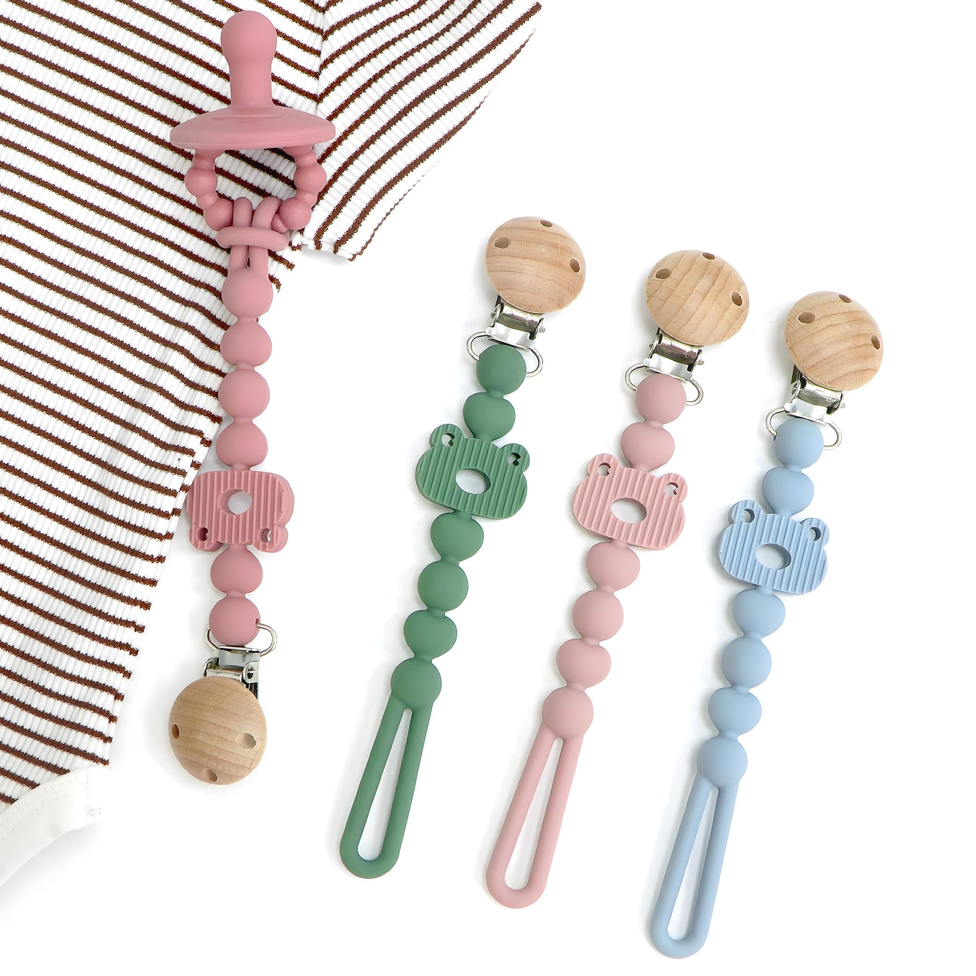 Silicone Pacifier Clip, Frog Shape Pacifier Holder, Suitable for Boys and Girls, Relieves Teething Pain, Baby Essential, Safe for Newborns