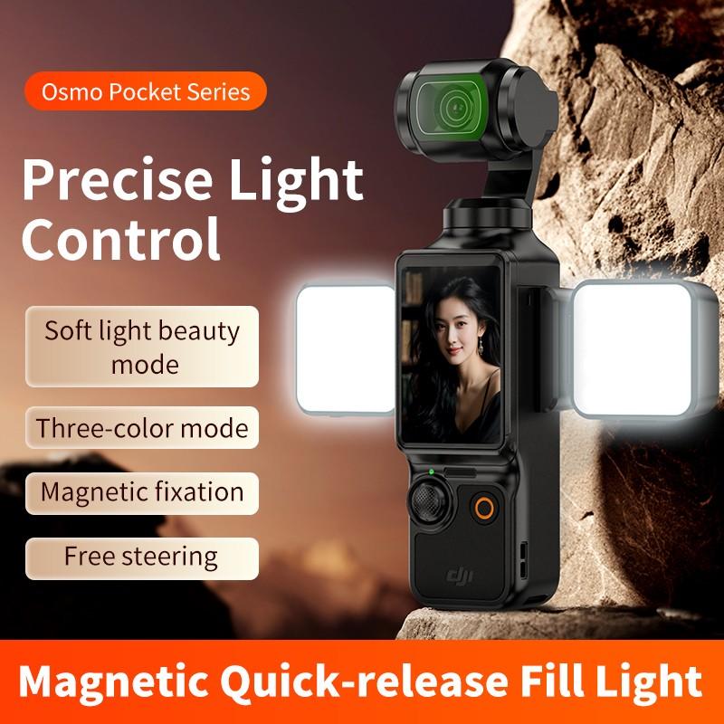 Vlogging Light for DJI Osmo Pocket 3,Magnetic Mini LED Action Camera Video Light Accessories, Quick Release Photography LED Fill Light for Vlog Selfie Video Recording
