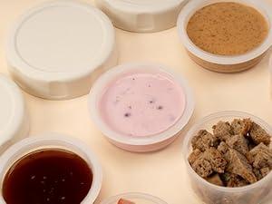 SOLIGT Glass Salad Jars with Lids, 4 Pack 32oz, Leakproof Container for Lunch - Two Small Built-in Boxes with Wet/Dry Separation for Salad Dressing and Dry Ingredients, Mason Jars for Meal Prep Christmas Gift Ideas